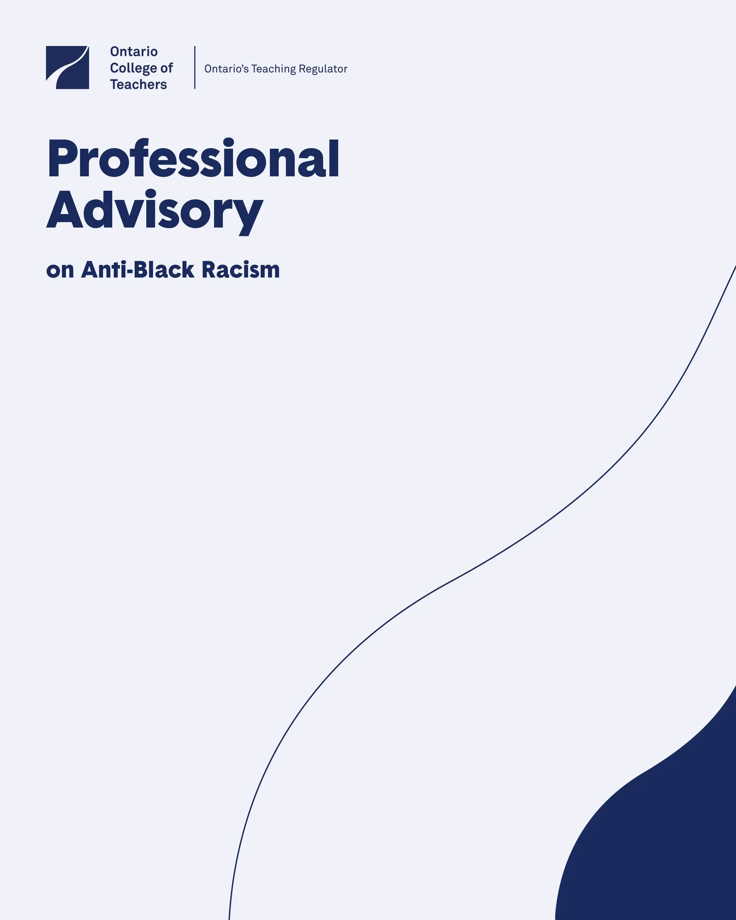 Anti-Black Racism Professional Advisory cover